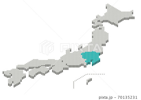 日本地図 日本 シルエット 地図のイラスト素材