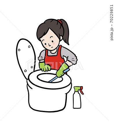 トイレ掃除のイラスト素材 トイレ掃除のイラスト素材