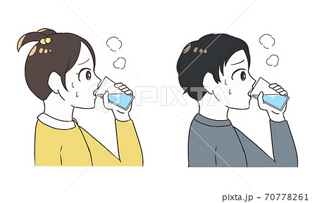 水分補給をする 子供のイラスト素材