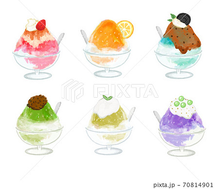 食べ物 カキ氷 イラスト かわいいのイラスト素材