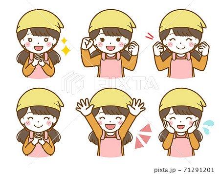 調理実習 子供 人物 料理のイラスト素材