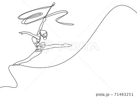 新体操 ベクター リボン 女性のイラスト素材