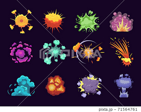 エフェクト 効果 爆発 アニメの写真素材