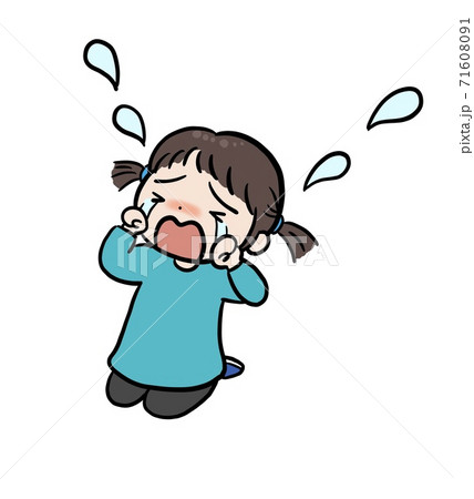 泣く 悲しい 女の子 子供のイラスト素材