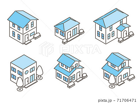 かわいい家 イラスト 建物 立体イラストの写真素材