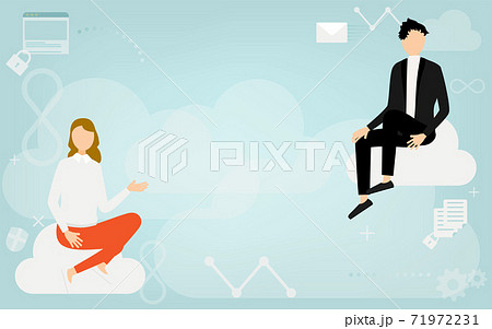 ビジネスマン つながり チームワーク ビジネスパーソンのイラスト素材