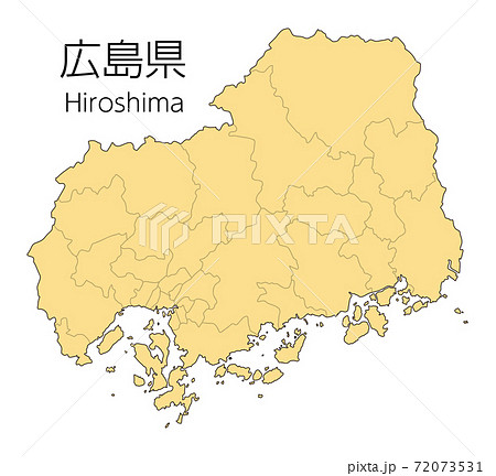 広島地図のイラスト素材