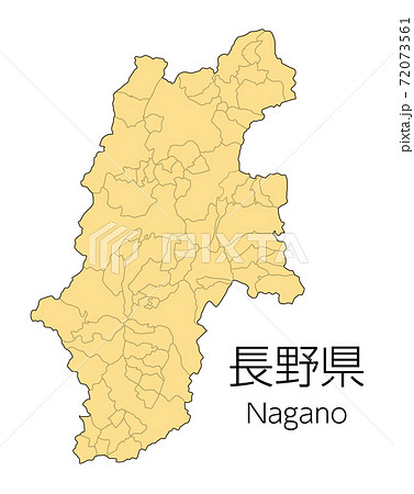 長野 長野県 地図 日本地図のイラスト素材