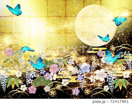 桜 輝き 蝶 背景のイラスト素材
