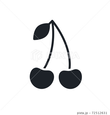 さくらんぼ シンプル 二個 二本のイラスト素材 Pixta