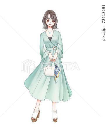 服 洋服 イラスト 初夏の写真素材