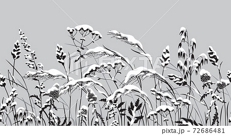 白黒 景色 モノクロ 自然のイラスト素材