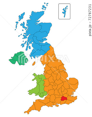 イングランド イギリス 地図 Englandのイラスト素材