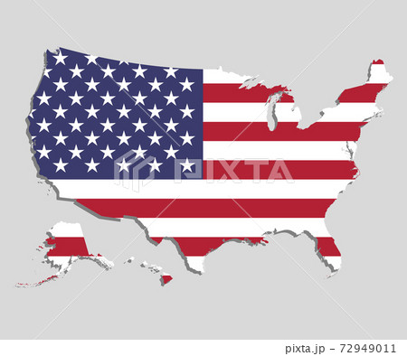 アメリカ 地図 アメリカ合衆国 州のイラスト素材