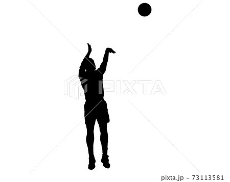 球技 バスケ バスケットボール シルエットのイラスト素材