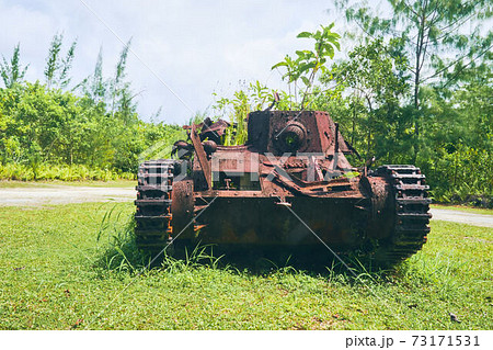 戦車残骸の写真素材