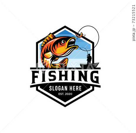 Angler Fishing Logo, Simple Outdoor Fishing Man Silhouette