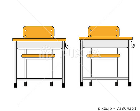 教室 学校 机 椅子 勉強 座るのイラスト素材