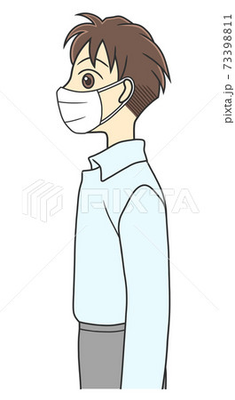 シャツ 横向き 男性 横顔のイラスト素材