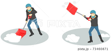 雪かきのイラスト素材