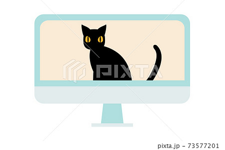 黒猫 後姿 動物 猫のイラスト素材