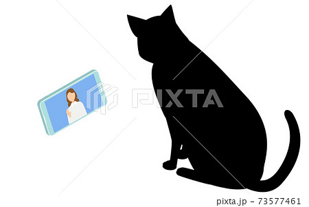 黒猫 後姿 動物 猫のイラスト素材