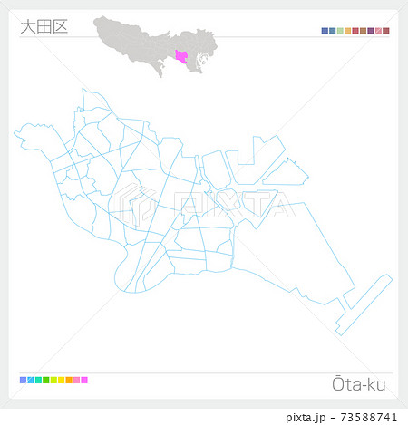 大田区 地図 東京都 東京のイラスト素材
