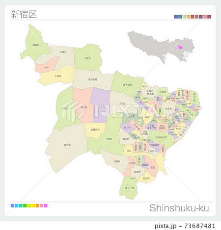 東京都地図 東京地図 地図 東京都のイラスト素材