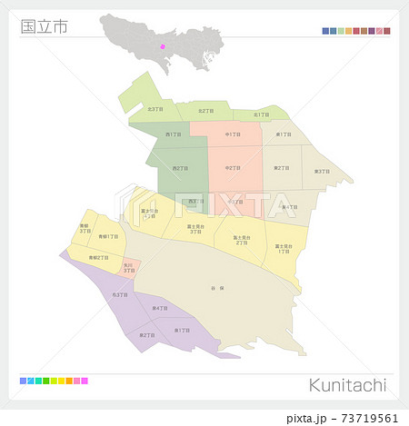 東京都地図 東京地図 地図 東京都のイラスト素材