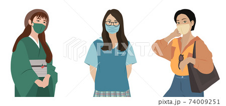 ベトナム女性 美人のイラスト素材