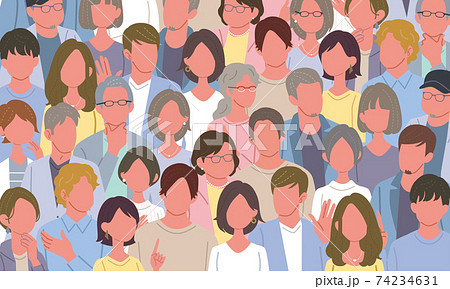 人混みのイラスト素材