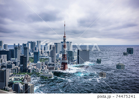 津波 地震 災害 震災のイラスト素材