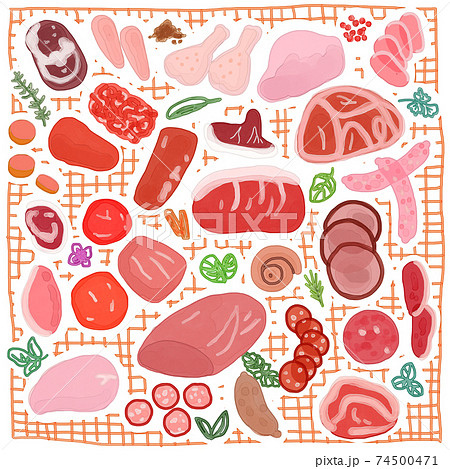 豚ひき肉のイラスト素材