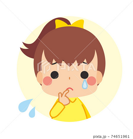 泣く 悲しい 女の子 子供のイラスト素材
