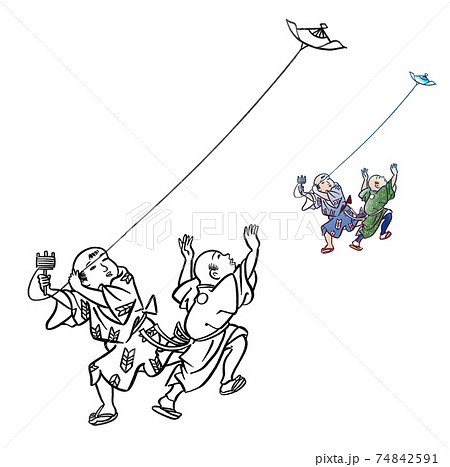 凧 凧揚げのイラスト素材集 Pixta ピクスタ