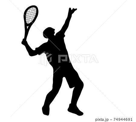 スポーツ 球技 テニス シルエットのイラスト素材