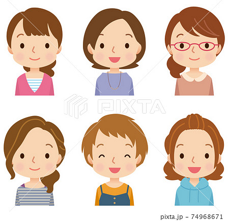 優しい顔のイラスト素材