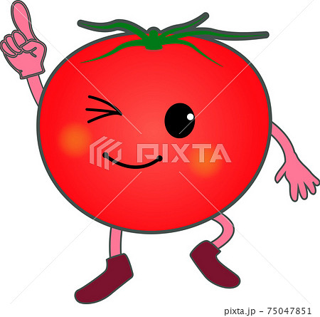 野菜 トマト 擬人化の写真素材