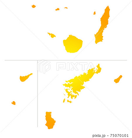 奄美大島 地図の写真素材