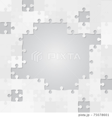 Puzzle background. Jigsaw blank white puzzle set for design