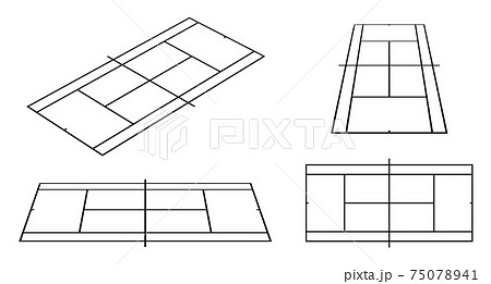 テニスコートのイラスト素材集 ピクスタ