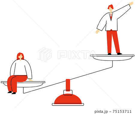 男女不平等のイラスト素材
