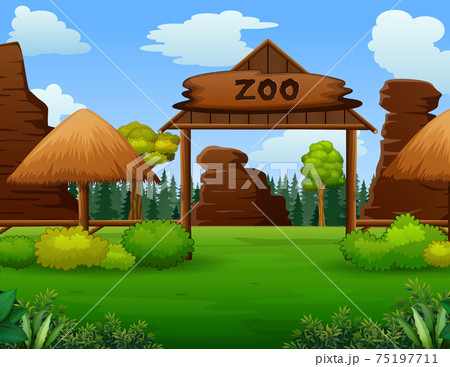 動物 動物園 入り口 入口のイラスト素材