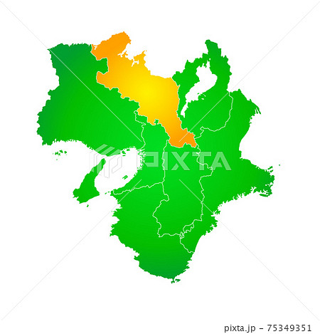 近畿地方地図のイラスト素材