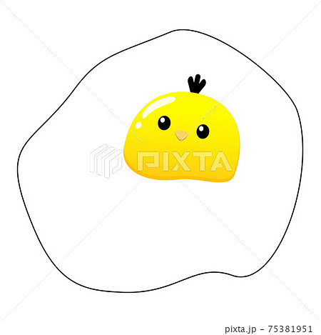 生卵 絵 卵 顔のイラスト素材