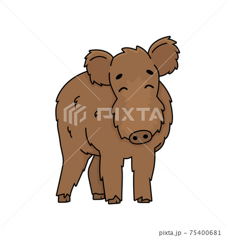 イノシシ 漫画の写真素材