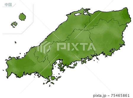 山口県地図のイラスト素材