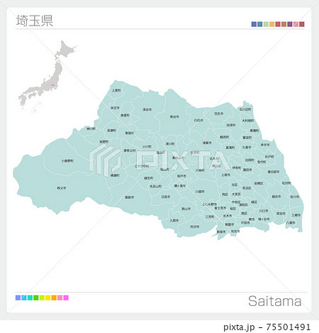 埼玉県地図のイラスト素材