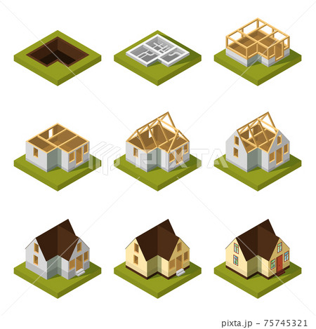 外構工事のイラスト素材