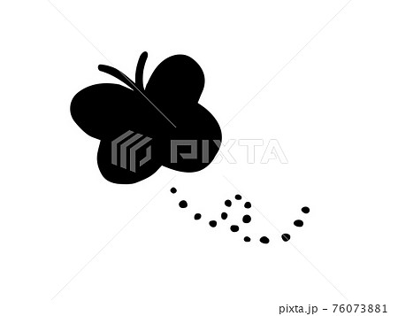 蝶 昆虫 可愛い 白黒のイラスト素材